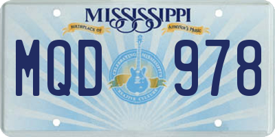 MS license plate MQD978