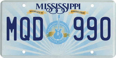 MS license plate MQD990