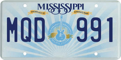 MS license plate MQD991
