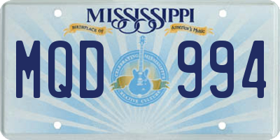 MS license plate MQD994