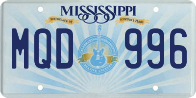 MS license plate MQD996
