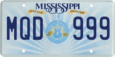 MS license plate MQD999
