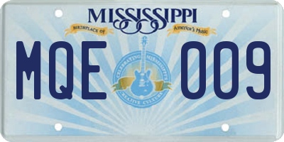 MS license plate MQE009