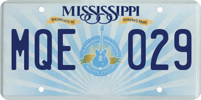 MS license plate MQE029