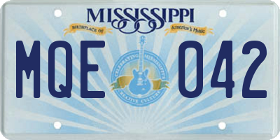 MS license plate MQE042