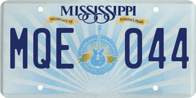 MS license plate MQE044