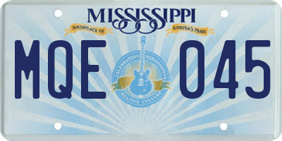 MS license plate MQE045