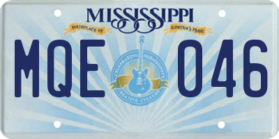 MS license plate MQE046