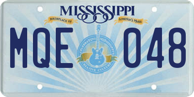 MS license plate MQE048