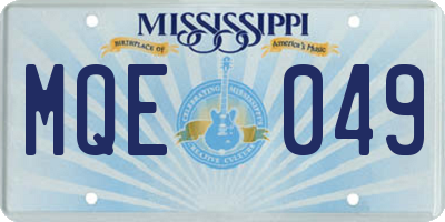 MS license plate MQE049