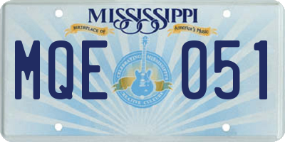 MS license plate MQE051