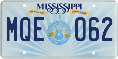 MS license plate MQE062