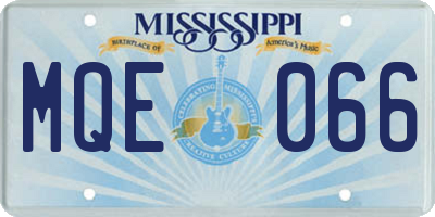 MS license plate MQE066
