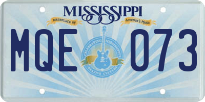 MS license plate MQE073