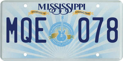 MS license plate MQE078