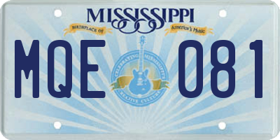 MS license plate MQE081