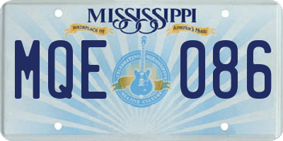 MS license plate MQE086