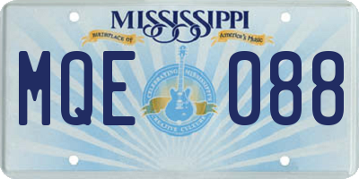 MS license plate MQE088