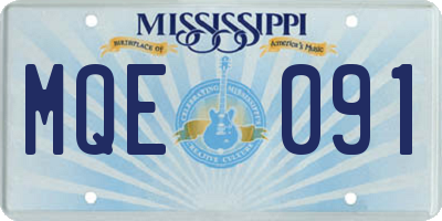 MS license plate MQE091