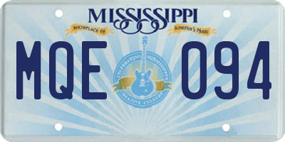 MS license plate MQE094