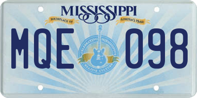 MS license plate MQE098