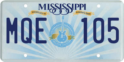 MS license plate MQE105