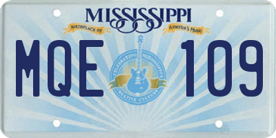 MS license plate MQE109