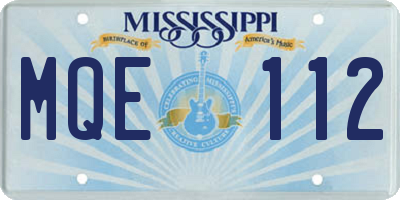 MS license plate MQE112