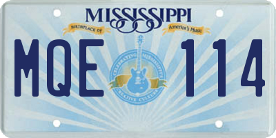 MS license plate MQE114