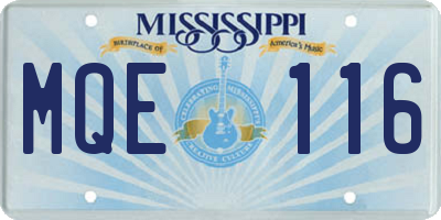 MS license plate MQE116