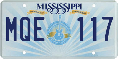 MS license plate MQE117