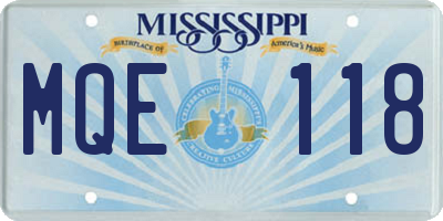 MS license plate MQE118