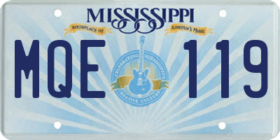 MS license plate MQE119