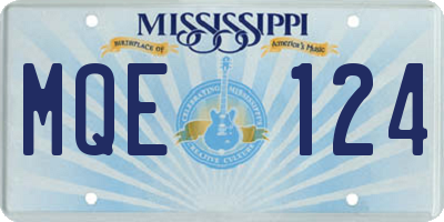 MS license plate MQE124