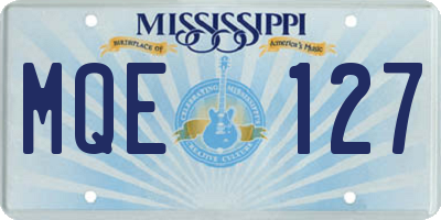 MS license plate MQE127