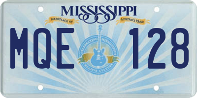 MS license plate MQE128