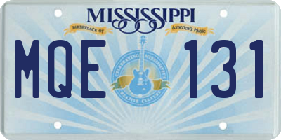 MS license plate MQE131