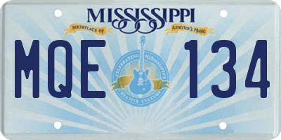 MS license plate MQE134