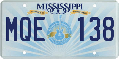 MS license plate MQE138