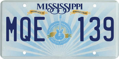 MS license plate MQE139