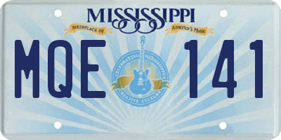 MS license plate MQE141