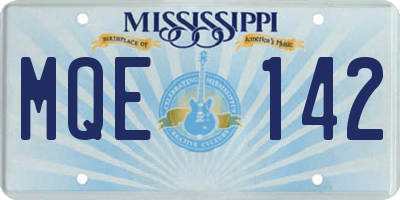 MS license plate MQE142