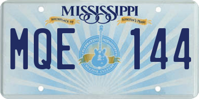 MS license plate MQE144