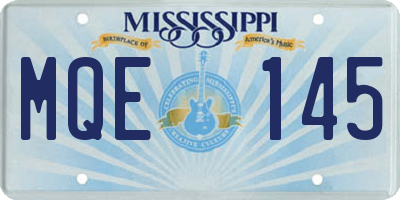MS license plate MQE145