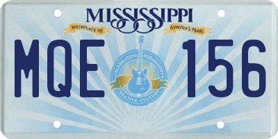 MS license plate MQE156