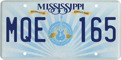 MS license plate MQE165