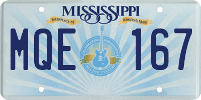 MS license plate MQE167