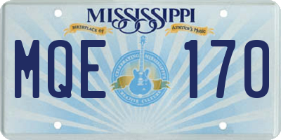 MS license plate MQE170