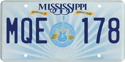 MS license plate MQE178