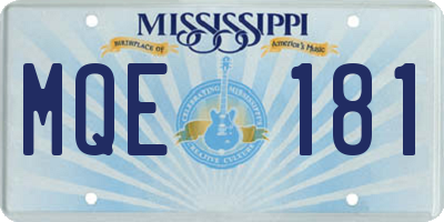 MS license plate MQE181